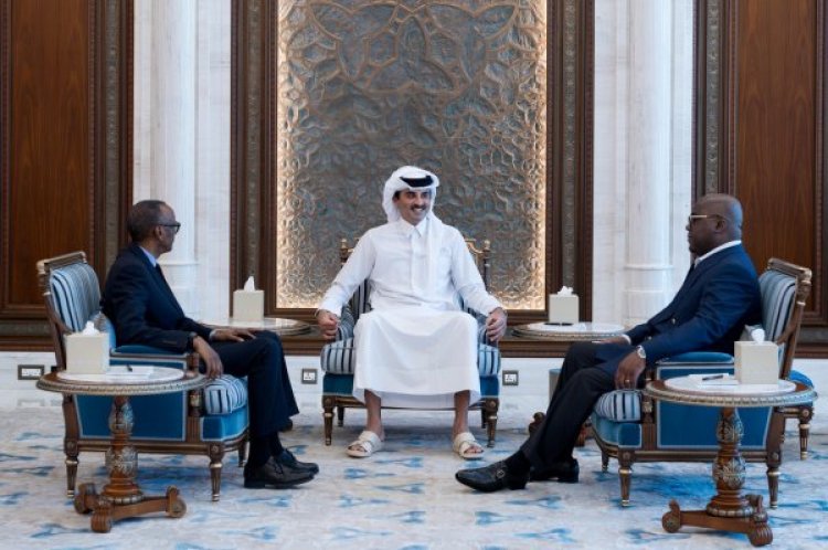 Emir wa Qatar yahuje Perezida Kagame na mugenzi wa RDC Felix Tshisekedi