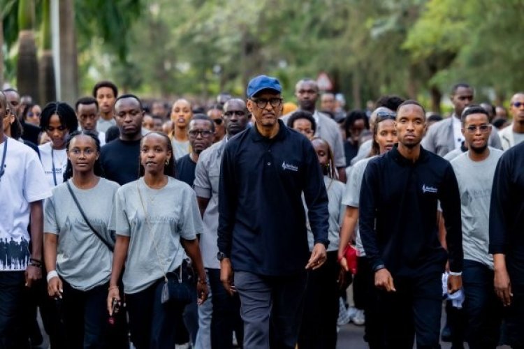 #KWIBUKA31:President Kagame participated in the Walk to Remember ,outlines  five key points for the youth during this commemoration